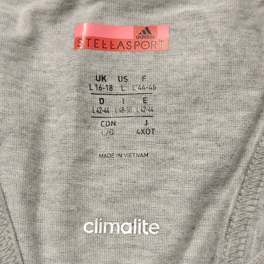 Adidas Stellasport Gray White Star Print Climalite Tank Top Womens Large NWT - Picture 3 of 10